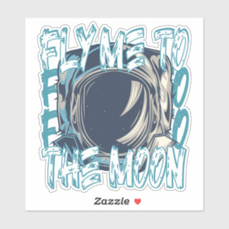 Naar de maan vliegen sticker