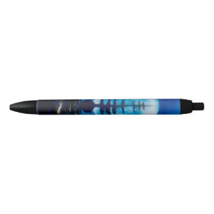 Naar de maan vliegen zwarte inkt pen