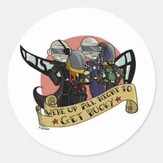 Naar de nacht ronde sticker