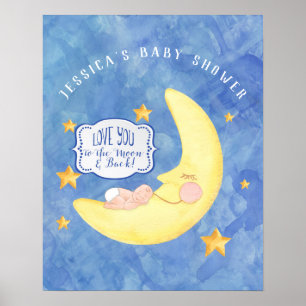 Naar de Neutrale Waterverf van het Baby shower Moo Poster