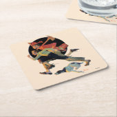 Naar de redding vierkante kartonnen onderzetter (Schuin)