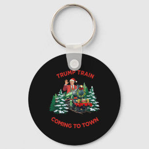 Naar de stad Santa Trump 2024 Xmas Trump Train C Sleutelhanger
