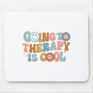 Naar de therapie is cool retro feminist muismat