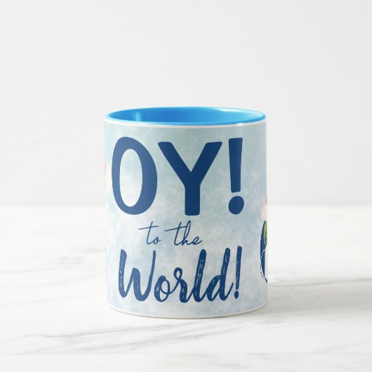 Naar de wereld. Funny Earth & Face Mask Holiday Mok (Midden)