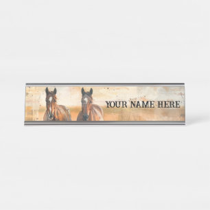 Naar de Wild Horse Desk of Hanging Name Bord Bureau Naambordje