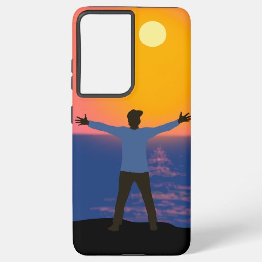 Naar de zon begroeten samsung galaxy hoesje (Achterkant)