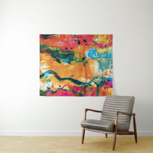 Naar de zonsondergang Abstract Schilderkunst Kunst Wandkleed