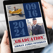 Naar dit militaire basis training Afstuderen Foto Aankondiging