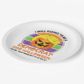 Naar een Democraat voor Halloween Funny Trumpkin Papieren Bordje (Gekanteld)
