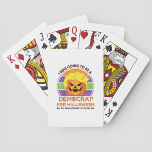 Naar een Democraat voor Halloween Funny Trumpkin Pokerkaarten