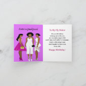 Naar een geweldige zuster Afro American Birthday K Bedankkaart (Binnen)