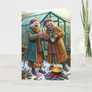 naar een speciale vriendenkaart – knusse wintertui kaart