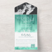 Naar een trouwtrouwfoto van smarald rsvp QR All In One Uitnodiging (Binnen)