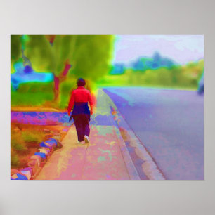 Naar een wandschilderij poster