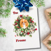 Naar en van Cavalier King Charles Krans Gift Label Cadeaulabel