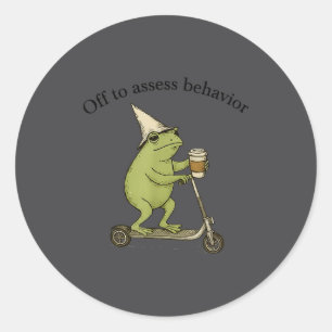 Naar Ess Gedrag Grappige Kikker Aba Gedrag Theras Ronde Sticker