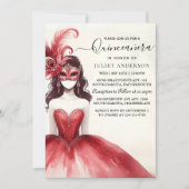 Naar Fancy Prom Mask Fun Masquerade Quinceañera Kaart (Voorkant)