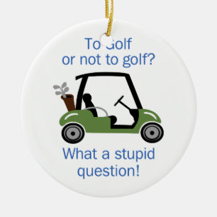 Naar Golf of niet Keramisch Ornament
