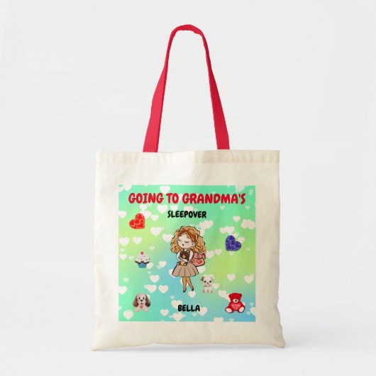 Naar grootmoeders leuke Canvas tas (Voorkant)