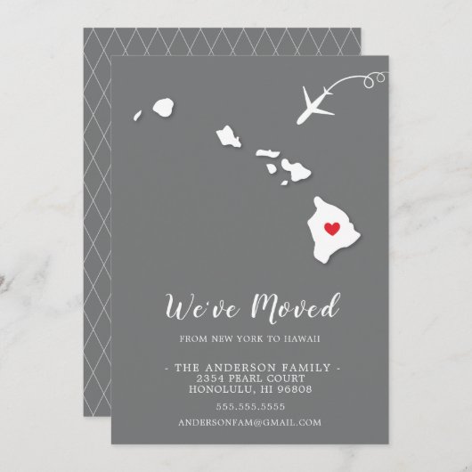Naar HAWAII Verplaatsende Aankondiging (Voorkant / Achterkant)