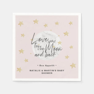 Naar het Baby shower Moon & Back Girl Servet