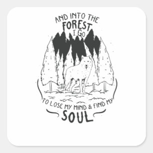naar het bos ga ik vierkante sticker