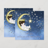 Naar het maan Baby shower Kaart (Voorkant / Achterkant)