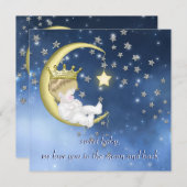 Naar het maan Baby shower Kaart (Voorkant / Achterkant)