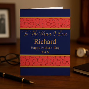 Naar het Man Ik hou van Vaderdag Koraal en Navy Bl Kaart
