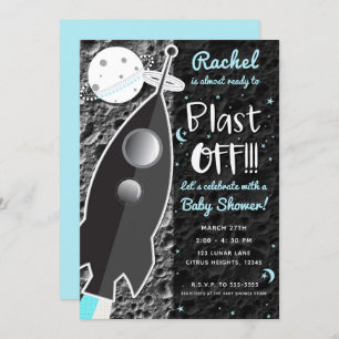 NAAR HET MOON Rocket Space Baby shower Kaart