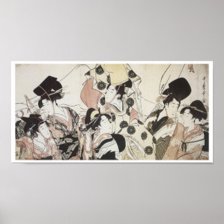 Naar het oosten, Utamaro, 1795 Poster