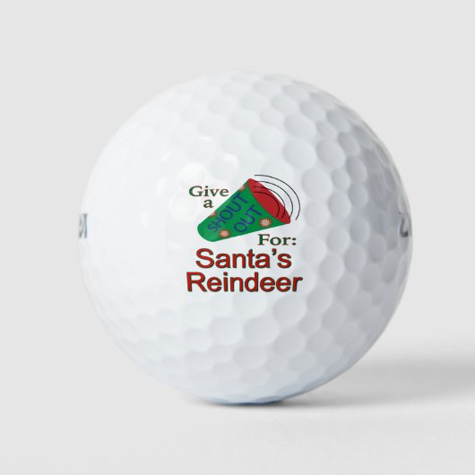 Naar het rendiertje van de Kerstman Golfballen (Voorkant)