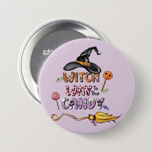 Naar het Snoep Ronde Button 7,6 Cm (Voorkant /achterkant)