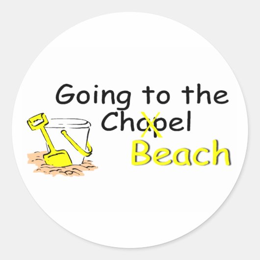 Naar het strand gaan (per spoor) ronde sticker (Voorkant)
