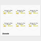 Naar het strand gaan (per spoor) ronde sticker (Vel)