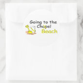 Naar het strand gaan (per spoor) ronde sticker (Tas)
