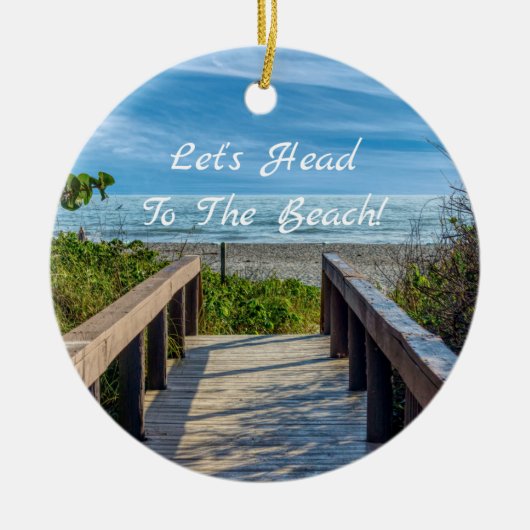 Naar het strand keramisch ornament (Voorkant)