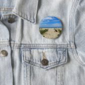 Naar het strand ronde button 5,7 cm (In situ)