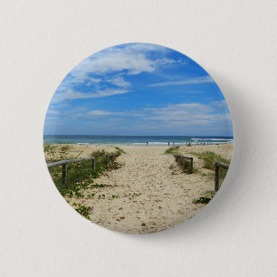 Naar het strand ronde button 5,7 cm