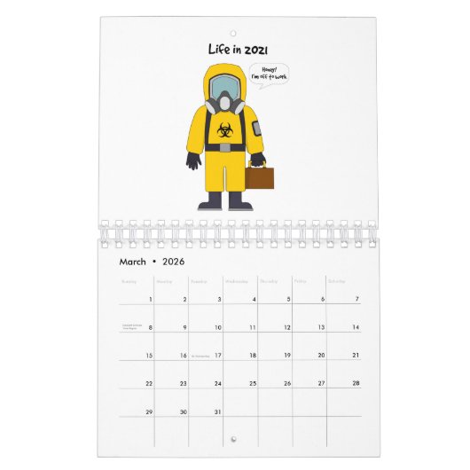 Naar het werk in 2021 kalender (Mar 2026)