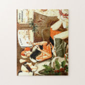 naar huis gaan voor de kerstpuzzel legpuzzel (Verticaal)