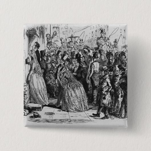 Naar huis vanuit de kerk vierkante button 5,1 cm (Voorkant)