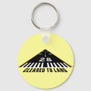 Naar landbaan geklaard sleutelhanger