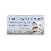 Naar maat gesneden label honingpot met Waterverf H (Voorkant)