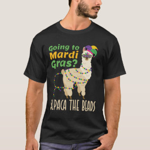 Naar Mardi Gras Alpaca de kralen T-shirt