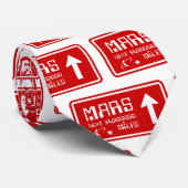 Naar Mars Highway Sign Stropdas (Opgerold)
