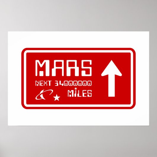 Naar Mars Wegwijzer Poster (Voorkant)