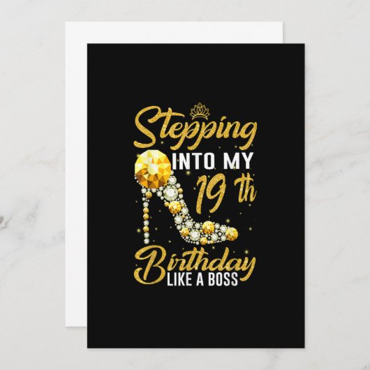 Naar mijn 19e verjaardag gaan als een Boss-kroon Kaart (Voorkant / Achterkant)