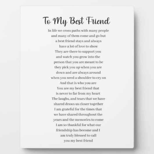 Naar mijn beste vriendschap fotoplaat (Voorkant)
