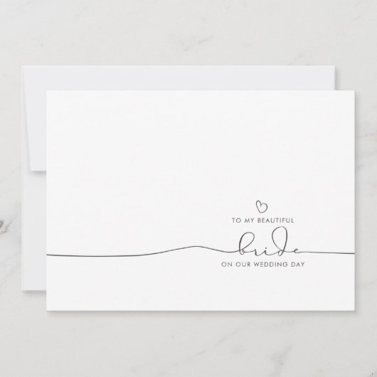 Naar mijn bride op onze huwelijksdag Cute Message (Voorkant)